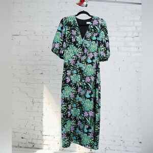 RHODE Ina Dress Hibiscus Midi Long Sleeve